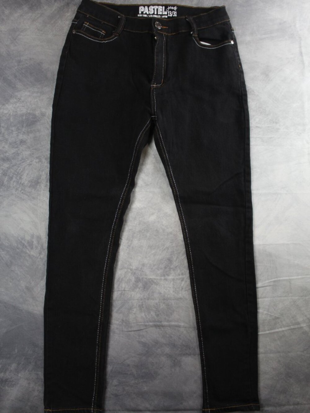 PASTEL Jeans Black High-Rise Contrast Stitch Skinny Jeans Size 13/31